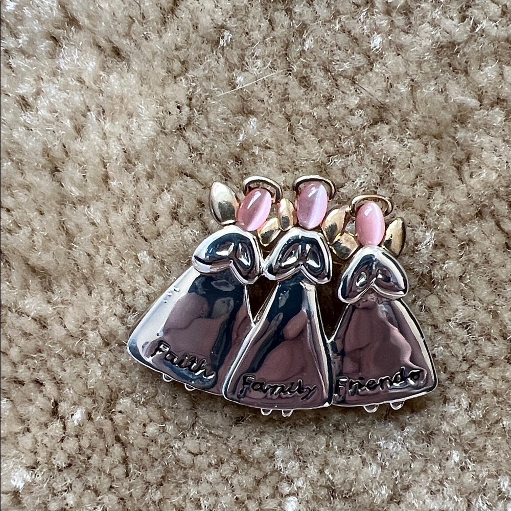 Silver and Gold Angel Brooch